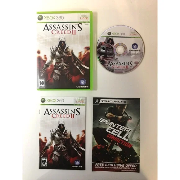 Assassin's Creed II 2 (Microsoft Xbox 360, 2009) CIB Complete w/Manual & Key