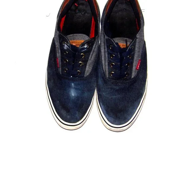 Levi's Blue Lace Up Canvas Sneakers Men Size 10