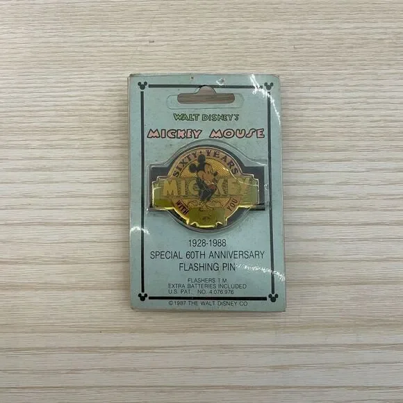 Mickey's Mouse Sixty Years With‎ You 60th Anniversary Walt Disney Flashing Pin