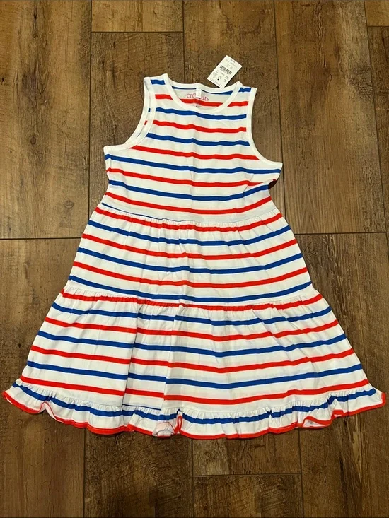 NWT J. Crew Crewcuts Girls Sleeveless Striped Dress, size 6