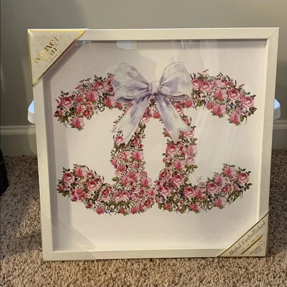 FASHION INSPIRED Flowers Picture - White Frame with Glass Front