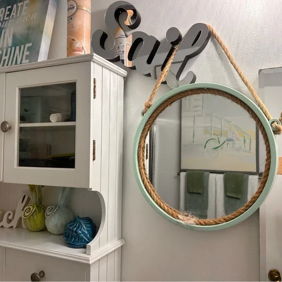 Mint Green Rope Wall Mirror