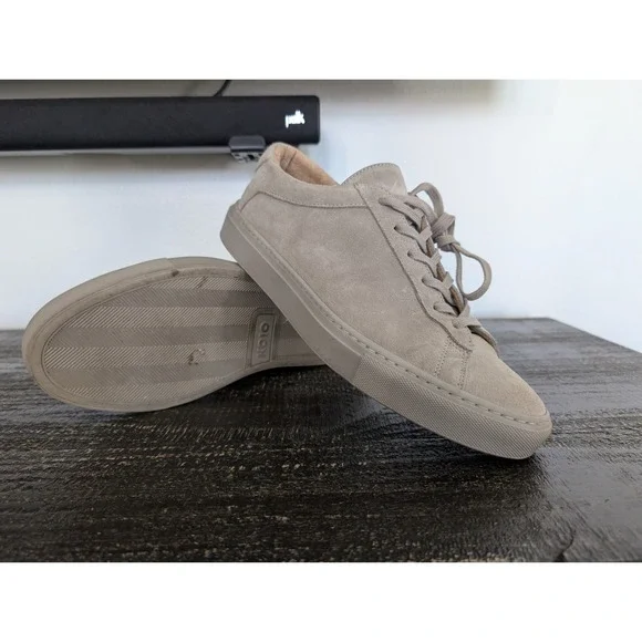 KOIO Capri Leather Sneakers Italian Suede Shoe Light Grey Men Sz EU 42 US 9
