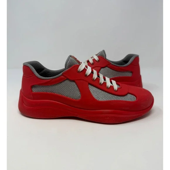 Prada Americas Cup Rubber Sneaker Red Size 8 US 7 Prada