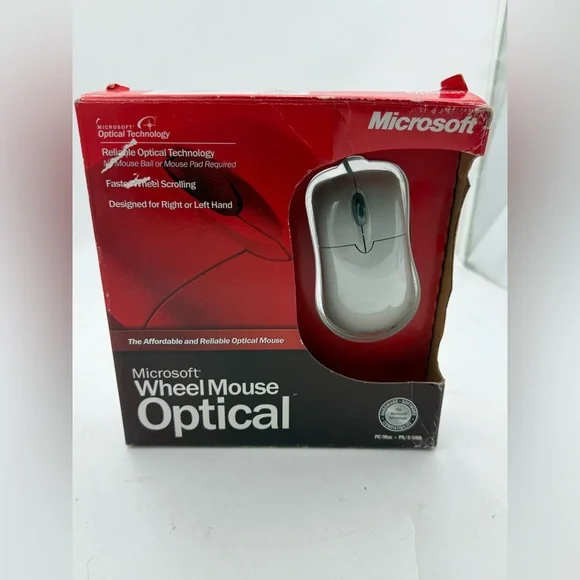 Microsoft Wheel Mouse Optical Vintage Mouse: PC/MAC USB PS2 (New