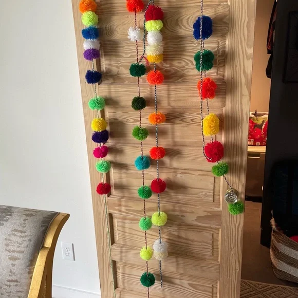 Colorful Pom Pom Garland for Festive Decor