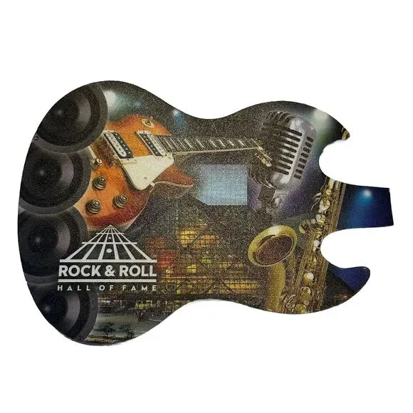 Rock & Roll Hall Of Fame Guitar Shaped Mouse Pad Music Collector Computer Acces.
