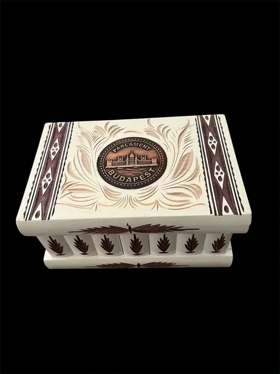 Budapest Parlament Carved Wooden Puzzle Keepsake Box
