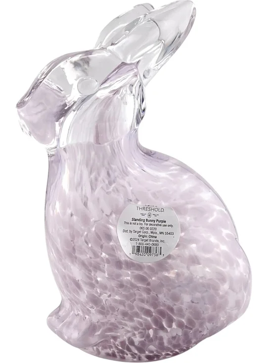Confetti Pink Glass Bunny Figurine