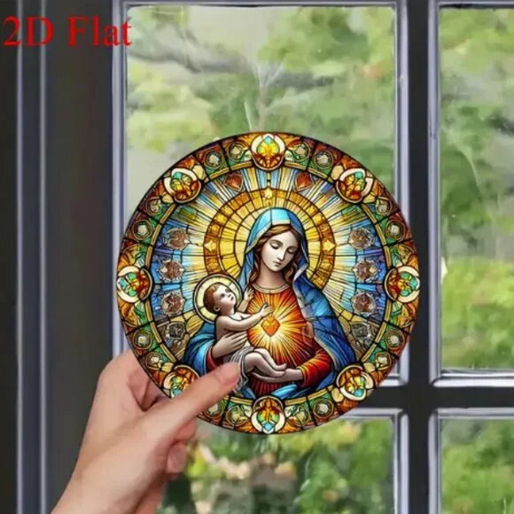 Mother Mary and Jesus Suncatcher Round NWT
