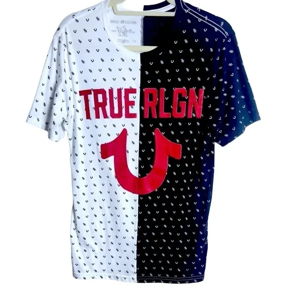 True Religion Men's Split Monogram Tee T-Shirt XS