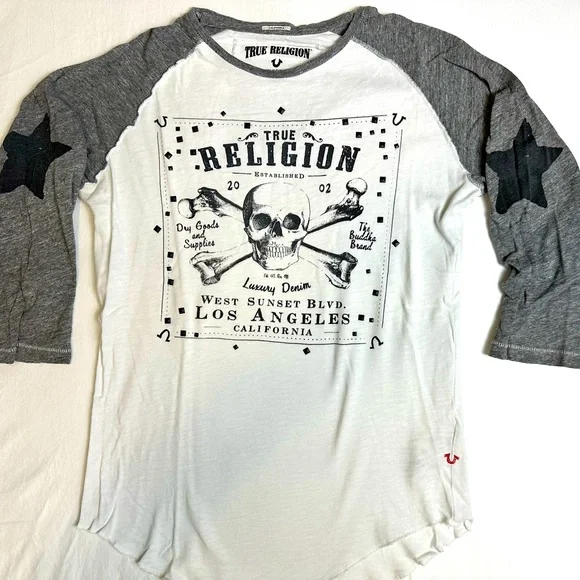Men’s True Religion 3/4 Sleeve T-Shirt Size S