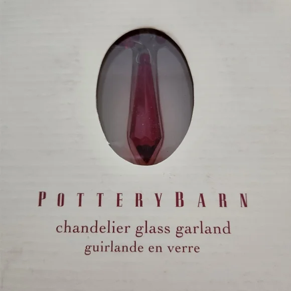 Set Of 2 Vintage Pottery Barn Ruby Red Chandelier Ruby Red Garland #4