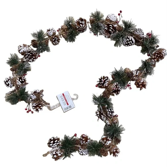 NWT- Snow pine Christmas garland