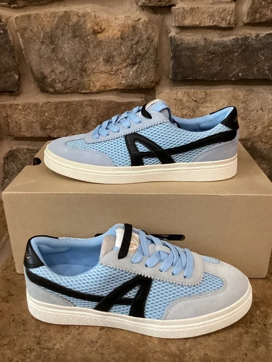 Aldo Club Trainer 450 Mens Sneaker Shoes 7.5 Light Blue Black Lace New In Box