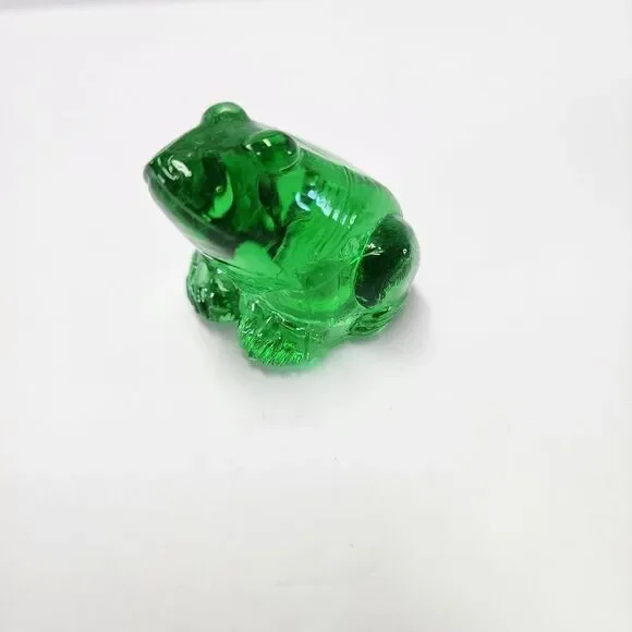 Ganz Green Glass Frog Figurine