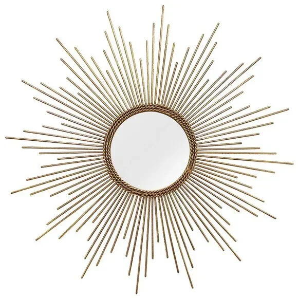 Medium Round Gold Contemporary Mirror (26 in. H X 26 in. W)