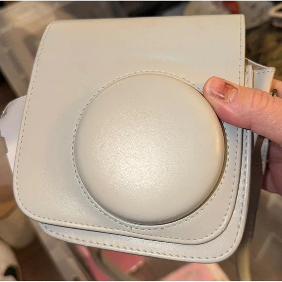 Fujifilm Instax Mini 11 Camera Case Ice White Excellent Vegan Leather Strap
