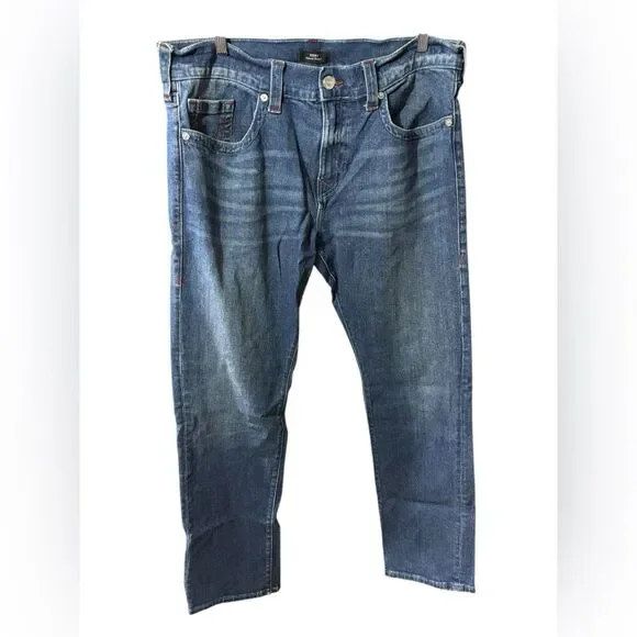 True Religion denim blue jeans 38 Ricky relaxed straight