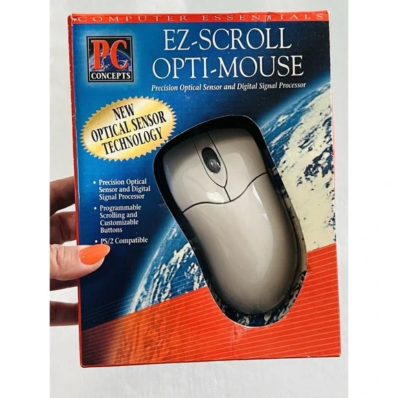 PC Concepts EZ Scroll Opti Computer Laptop Essentials‎ Mouse Sensor Technology