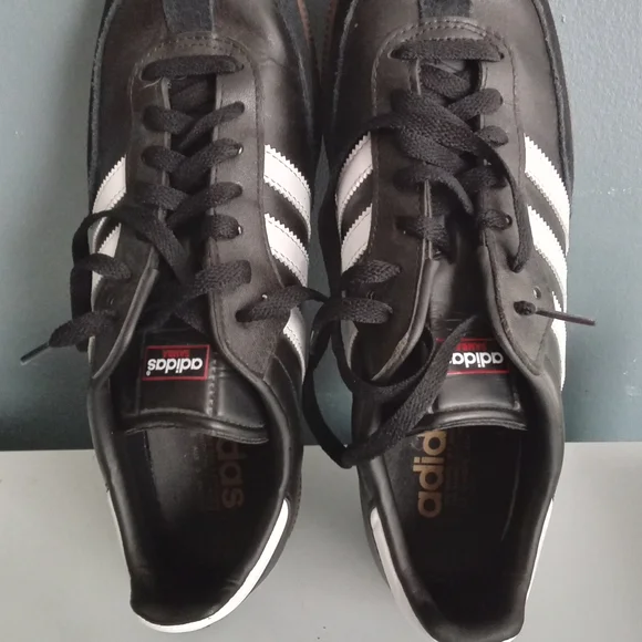 Adidas Samba Classic Black White Leather Gum Sole Sneakers Mens Size‎