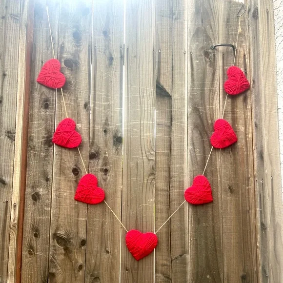 Vibrant Red Heart Garland