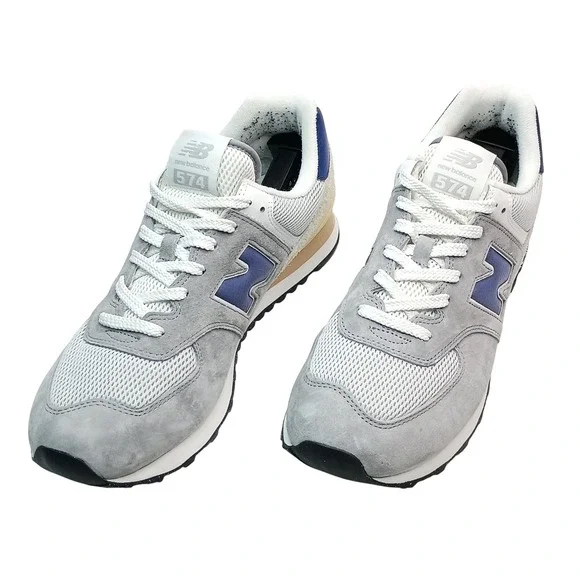 New Balance 574 Sneaker Men Size 12 Grey Blue U574SPB Suede Mesh