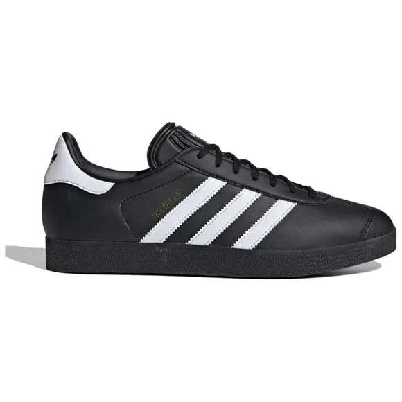 Adidas Gazelle Mens Size 6 Leather Shoes Black/White Sneakers ID6112 NEW