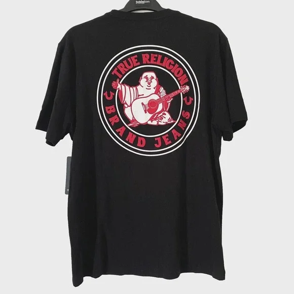 True Religion Men's T‎ Shirt Black Graphic Short Sleeve Large NWT