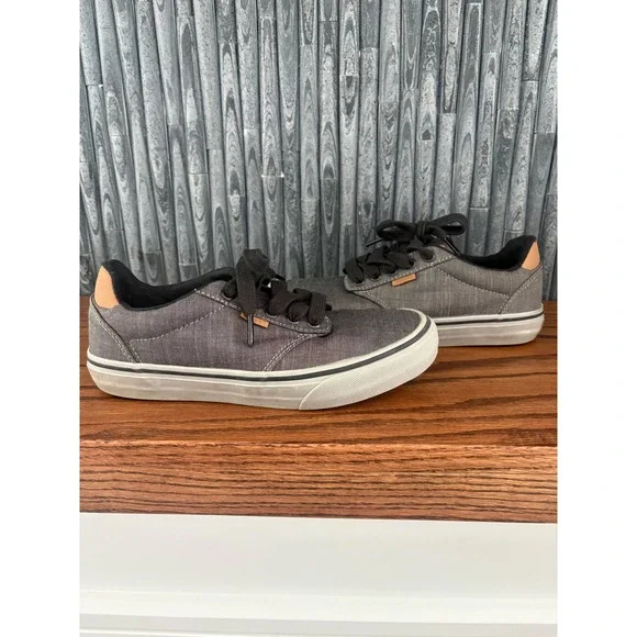 Vans Atwood Mens 6.5 Gray Canvas Low Top Skate Shoes Sneakers 500714