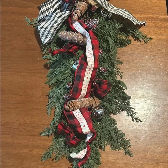 Festive Teardrop Faux Green and Red Garland Final Sale