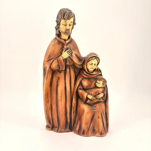 Vintage Holy Family Nativity Figurine Jesus‎ 60s Japan Resin Mary Joseph