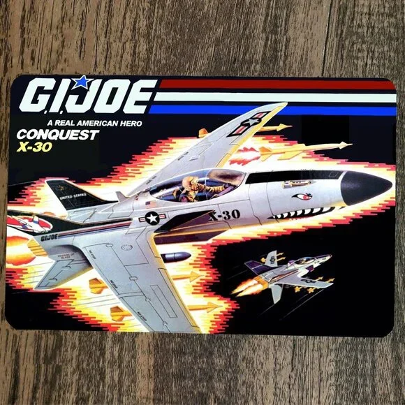 Conquest X-30 Jet 8x12 Metal Wall‎ Sign GI Joe Poster