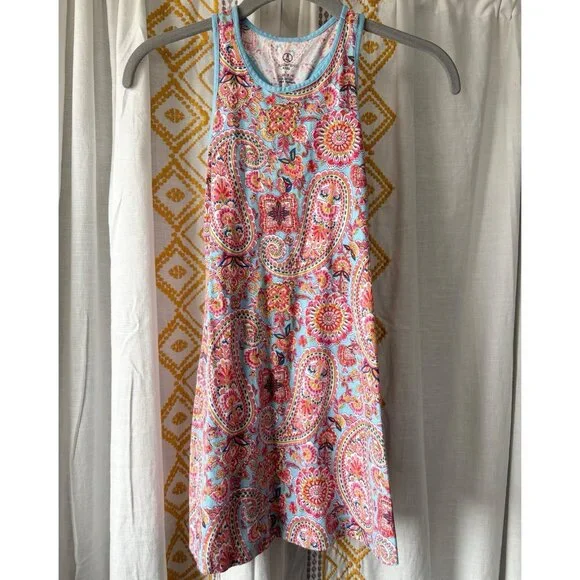 Lands’ End Racerback Paisley Cotton Sundress (Girl’s Size 6X-7)