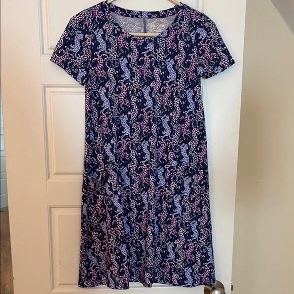 🪻Lilly Pulitzer Navy, Pink & Blue Print Dress Back to School