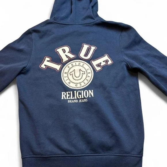 True Religion full zip double sided hoodie sweatshirt size men's small