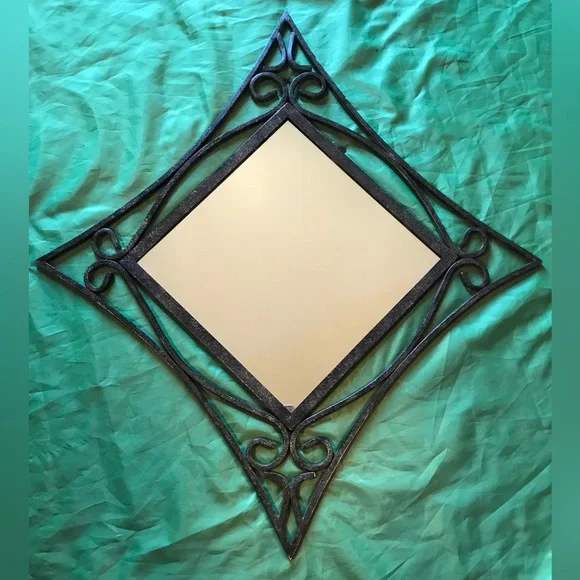 Black Diamond Shaped Wall Mirror Accent Mirror