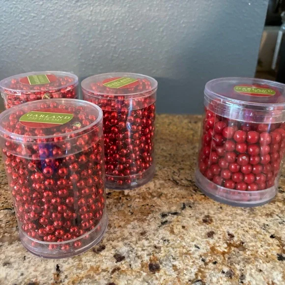 Christmas red garland NWT 3 containers 38 ft 1 container 9 ft