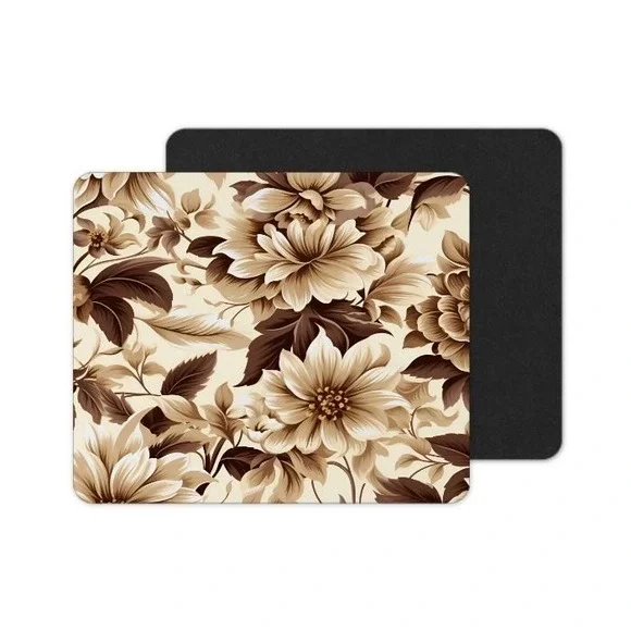 Vintage Flowers Mouse Pad, Computer‎ Mouse Pad, Flowers Mouse Pad