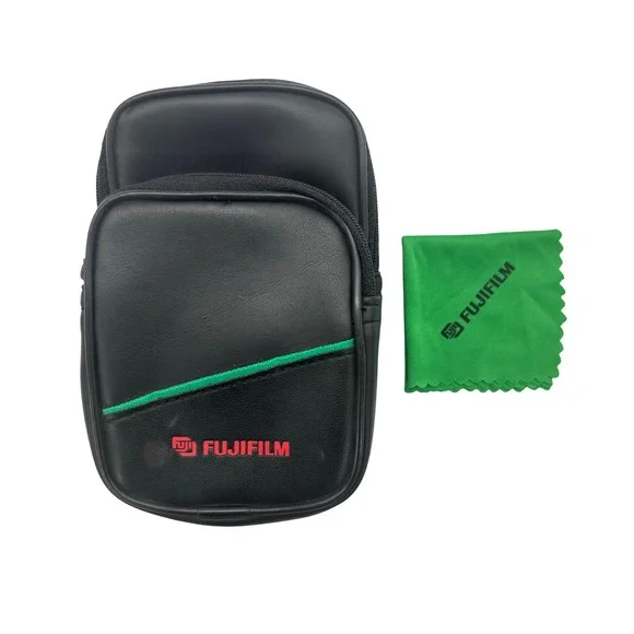 Fujifilm Compact Digital Camera Case Black Pouch with Belt Loop & Cleaning Cloth