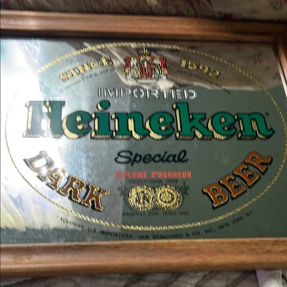 Brytone vintage Heineken special dark beer mirror picture
