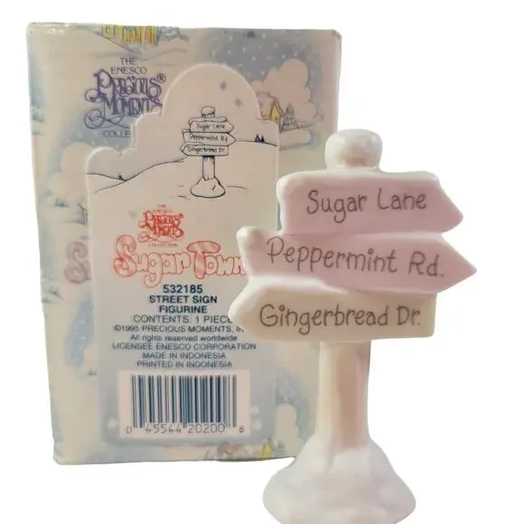 Precious Moments Sugar Town Street Sign Figurine Enesco 532185 1995