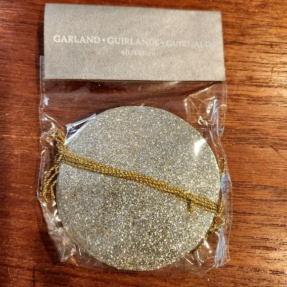 SET 5 Crate & Barrel Glitter BUBBLE GARLAND - HEAVY PAPER 6' EACH NEW $9.95 EACH
