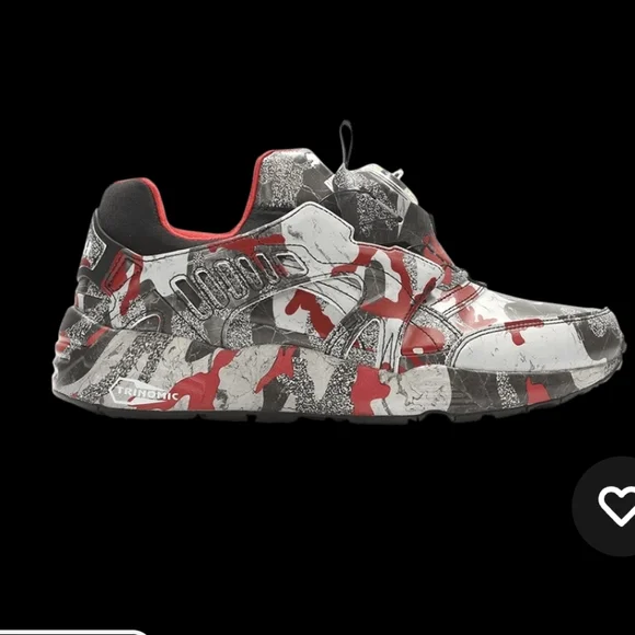 Size 11.5 - PUMA Trapstar x Disc Blaze Red & Gray Camo‎