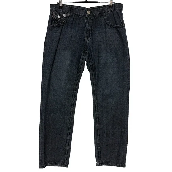 True Religion Joey Jeans Mens 36 Blue World Tour Dark‎ Wash Actual 36X32 USA