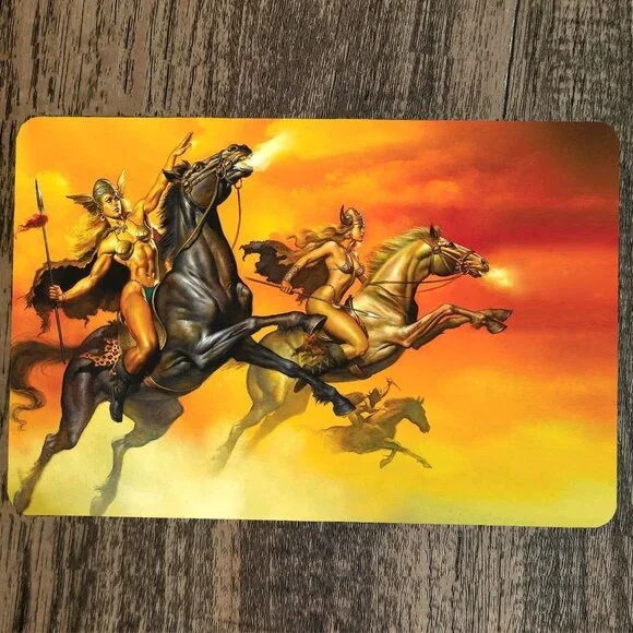 Valkyrie Women on Flying Horses 8x12 Metal Wall Sign Fantasy‎ Poster