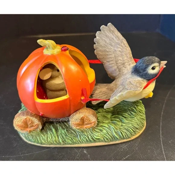 Fitz Floyd Charming Tails Figurine Orange You're My Princess Pumpkin Bird 85/105