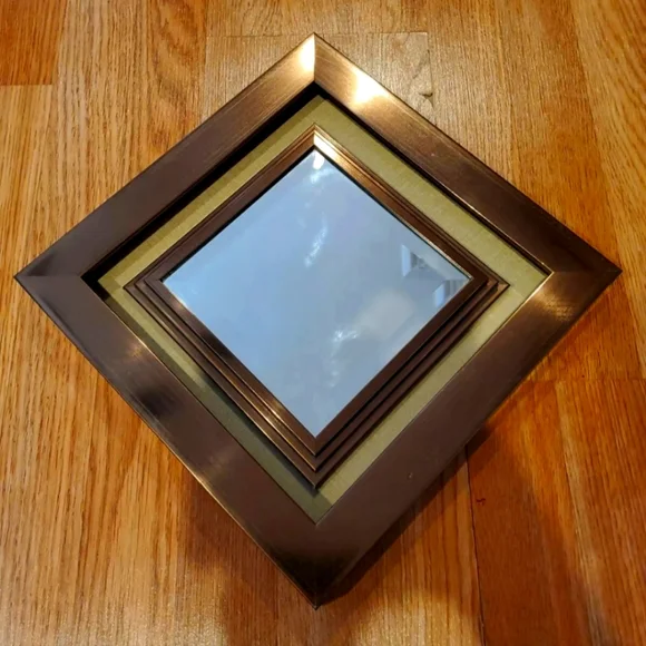 Fancy Framed Wall Mirror 12x12 Hanging. Can be hung as Square or Diamond.