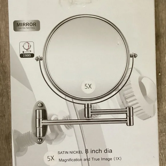 Satin Nickel Wall-Mounted Mirror