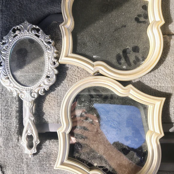 Elegant Silver and Gold Wall Mirror Set